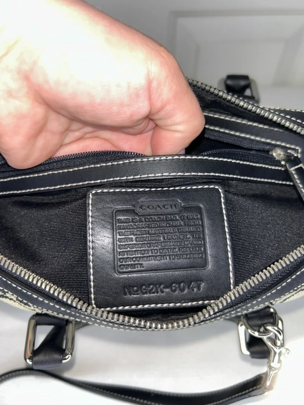 Coach Vintage Black Satchel with Leather Trim and Chrome Hardware